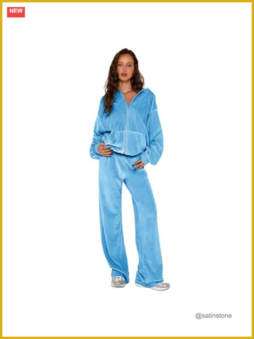 Velour Tracksuit 2 Piece Set Flare Y2K Lounge Outfit Zip Hoodie Pants